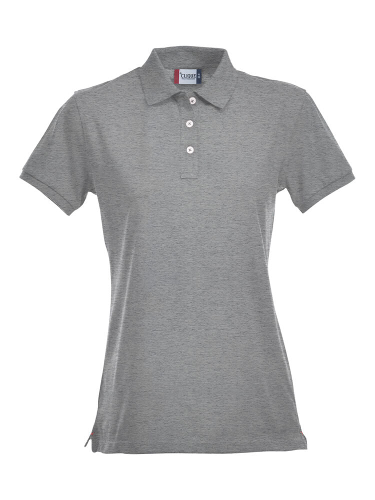 Clique Stretch Premium Polo Dames grijsmelange