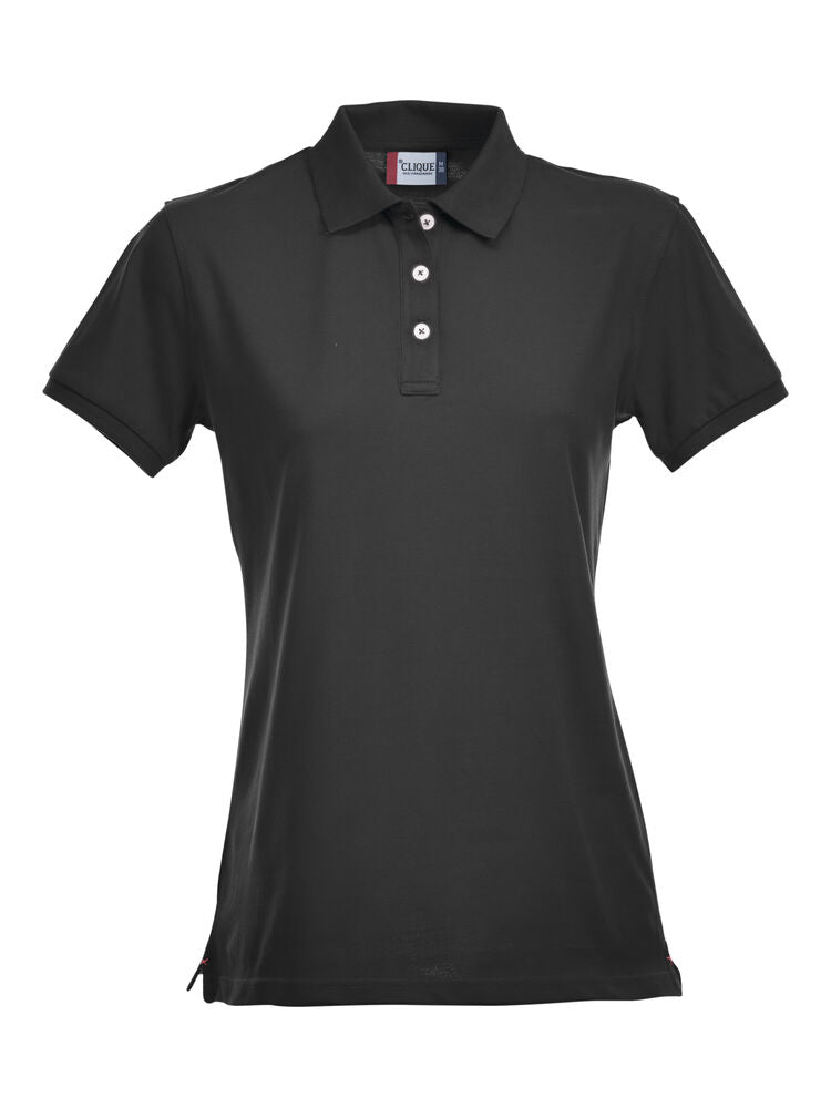 Clique Stretch Premium Polo Dames zwart