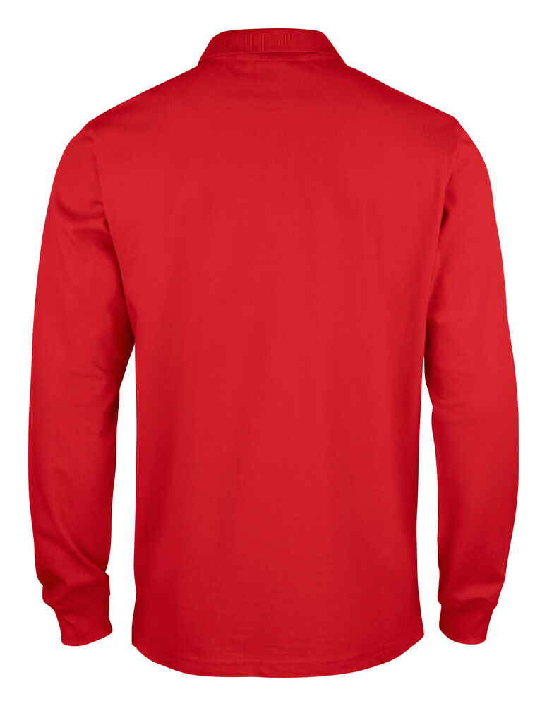 Clique Classic Lincoln L/S Polo Heren rood achterkant