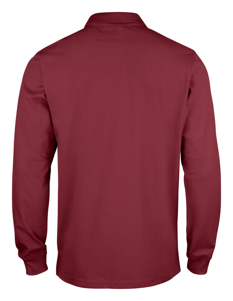 Clique Classic Lincoln L/S Polo Heren bordeaux achterkant