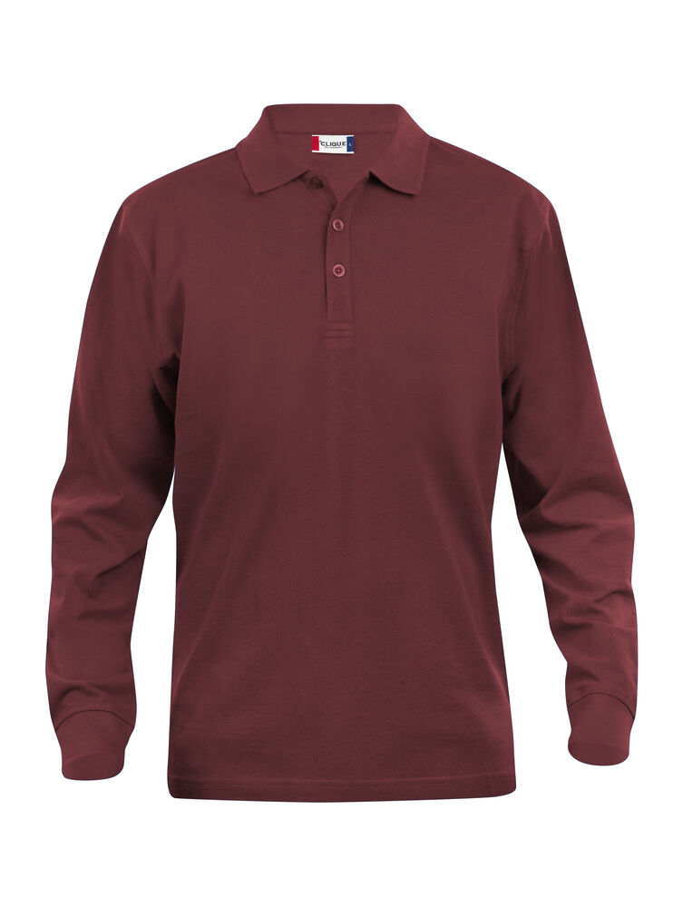 Clique Classic Lincoln L/S Polo Heren bordeaux