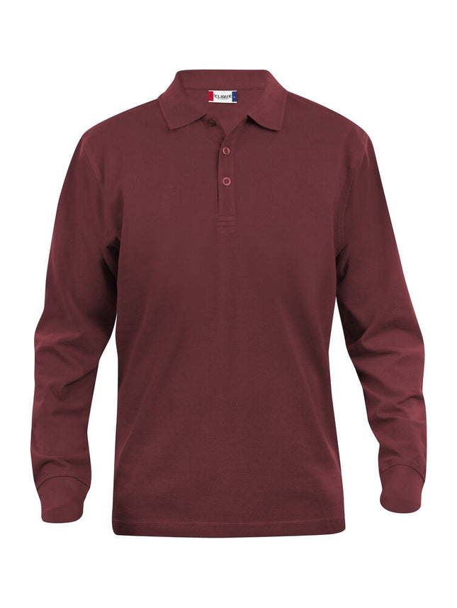 Clique Classic Lincoln L/S Polo Heren bordeaux