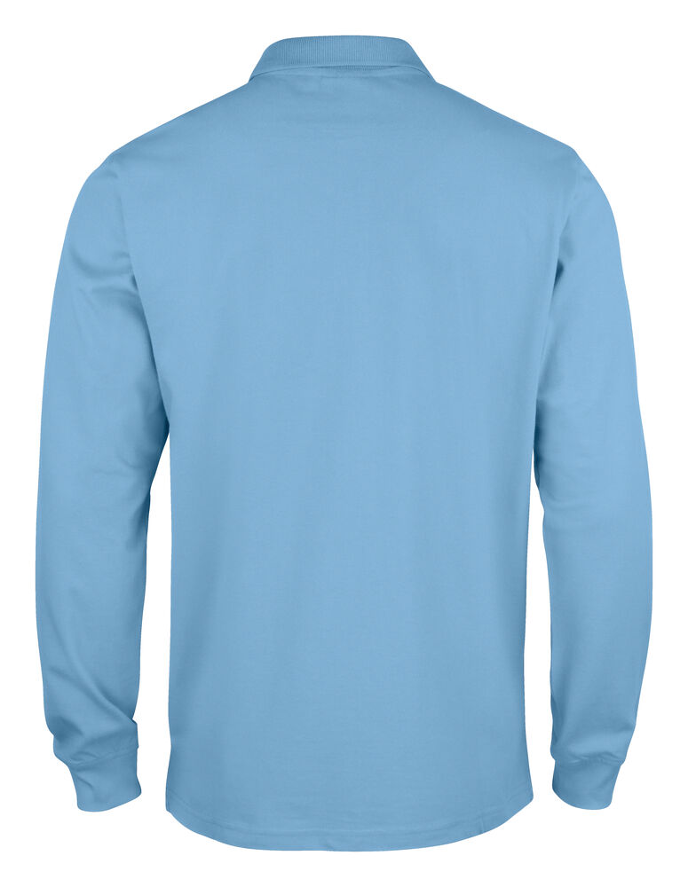 Clique Classic Lincoln L/S Polo Heren lichtblauw achterkant