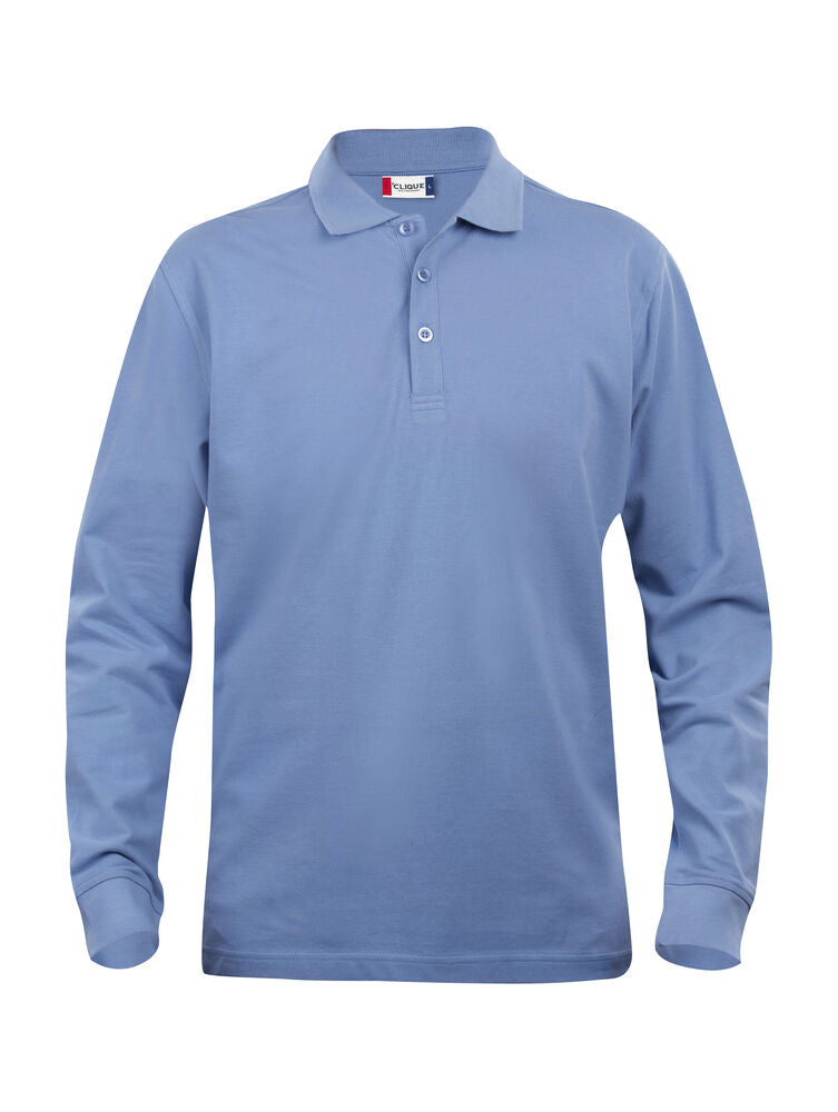 Clique Classic Lincoln L/S Polo Heren lichtblauw