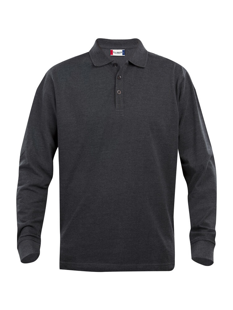 Clique Classic Lincoln L/S Polo Heren antraciet melange