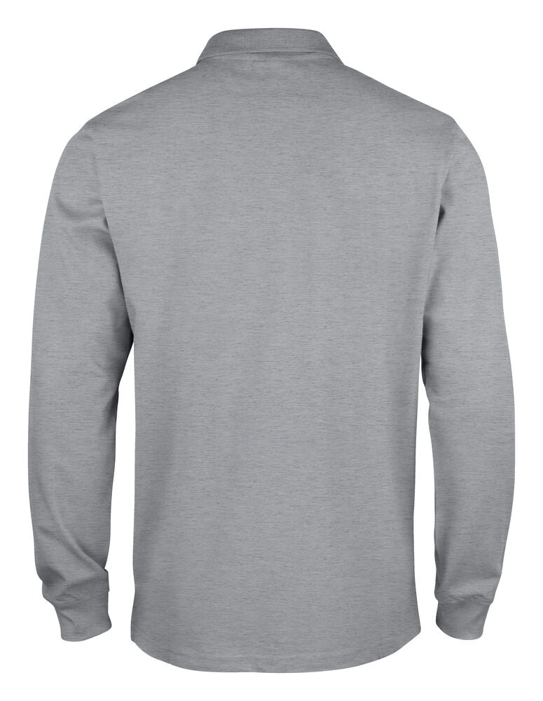 Clique Classic Lincoln L/S Polo Heren grijsmelange achterkant