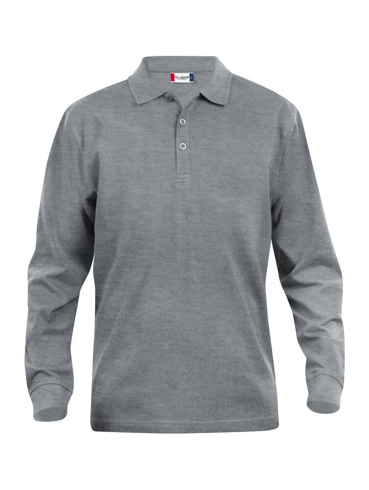 Clique Classic Lincoln L/S Polo Heren grijsmelange