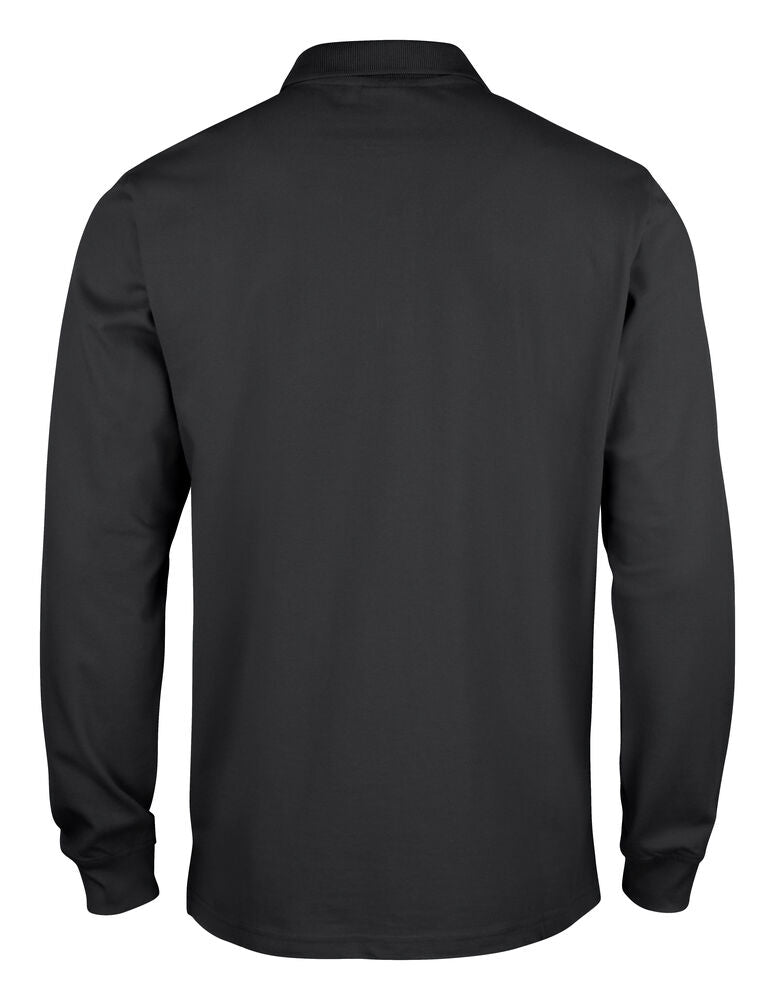 Clique Classic Lincoln L/S Polo Heren zwart achterkant