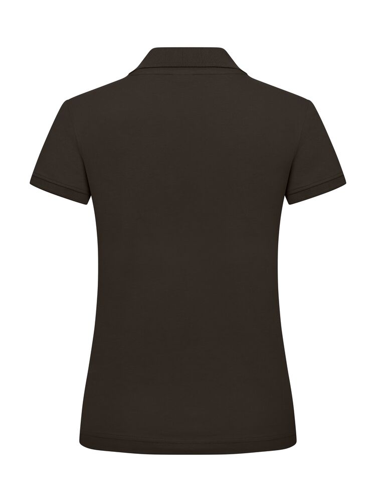 Clique Classic Marion S/S Polo Dames dark mocca achterkant