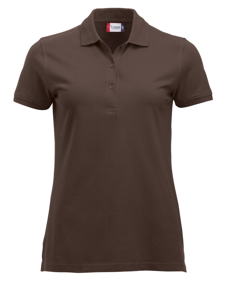 Clique Classic Marion S/S Polo Dames dark mocca