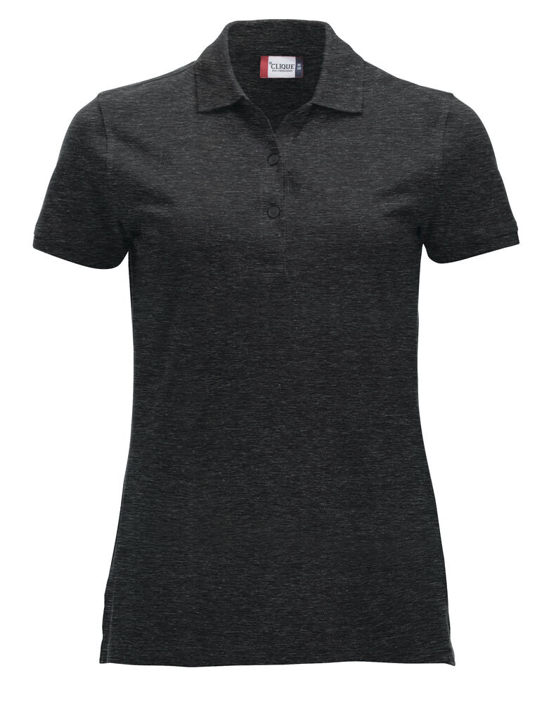 Clique Classic Marion S/S Polo Dames antraciet melange