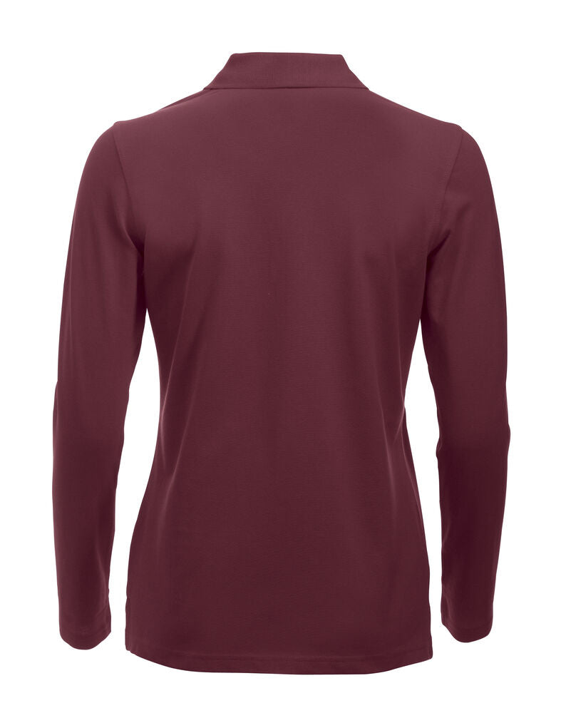 Clique Classic Marion L/S Polo Dames bordeaux achterkant