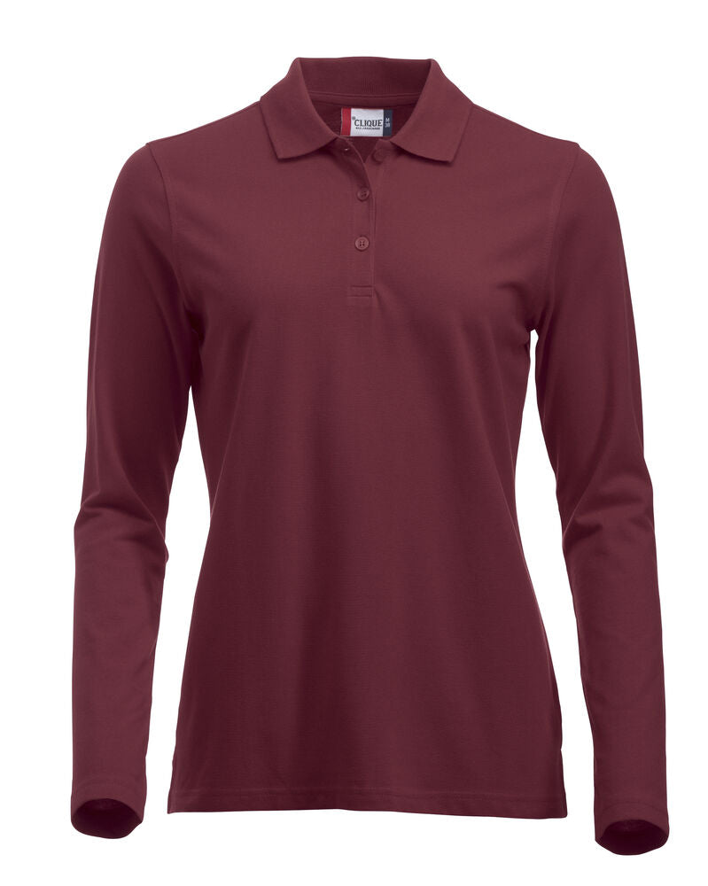 Clique Classic Marion L/S Polo Dames bordeaux