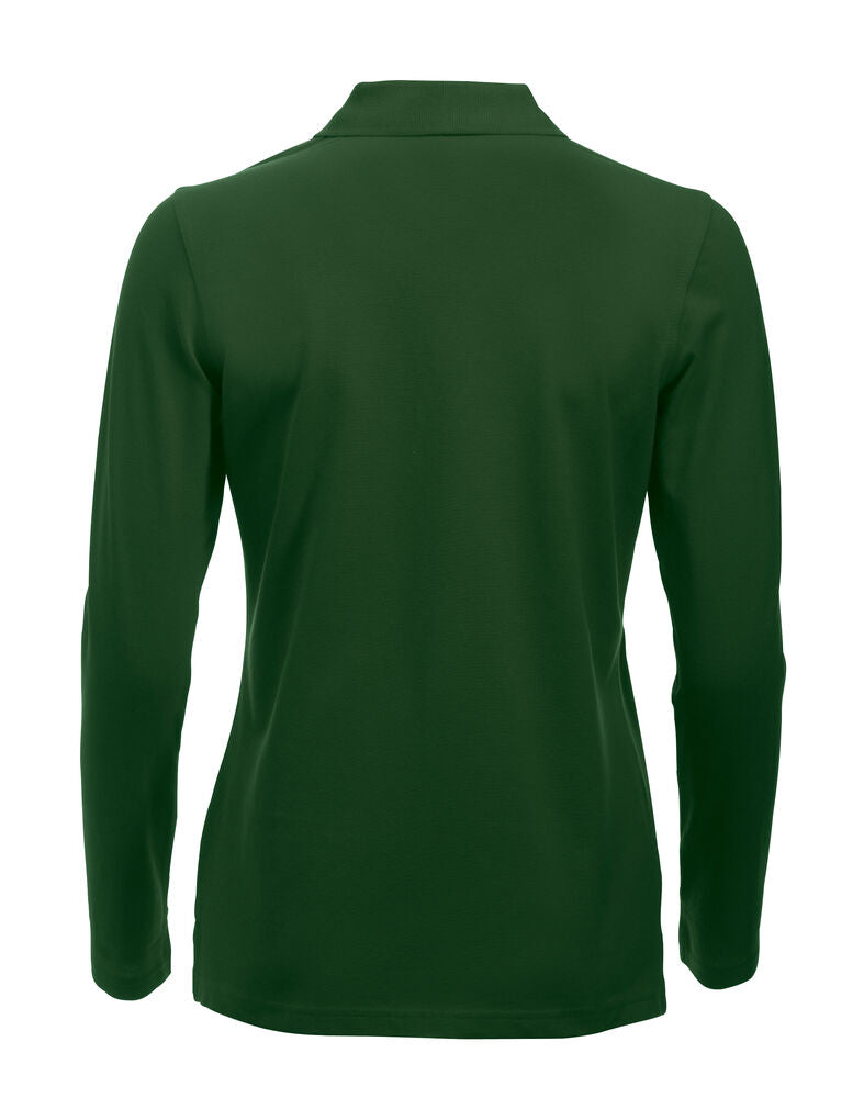 Clique Classic Marion L/S Polo Dames flessengroen achterkant