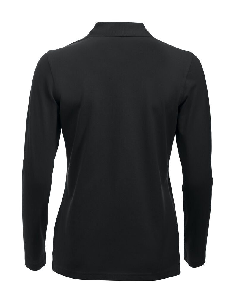 Clique Classic Marion L/S Polo Dames zwart achterkant