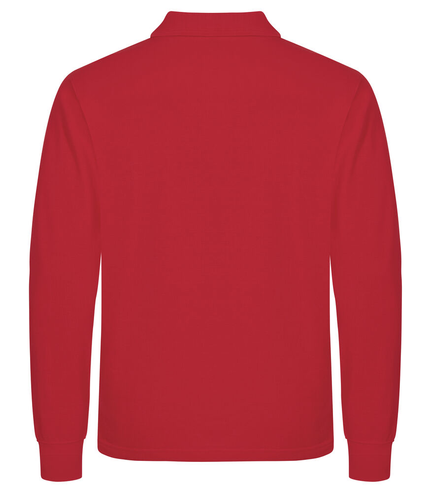 Clique Manhattan L/S Polo Heren rood achterkant
