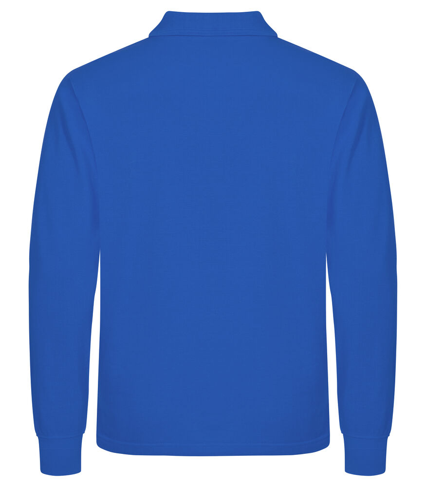 Clique Manhattan L/S Polo Heren kobalt achterkant