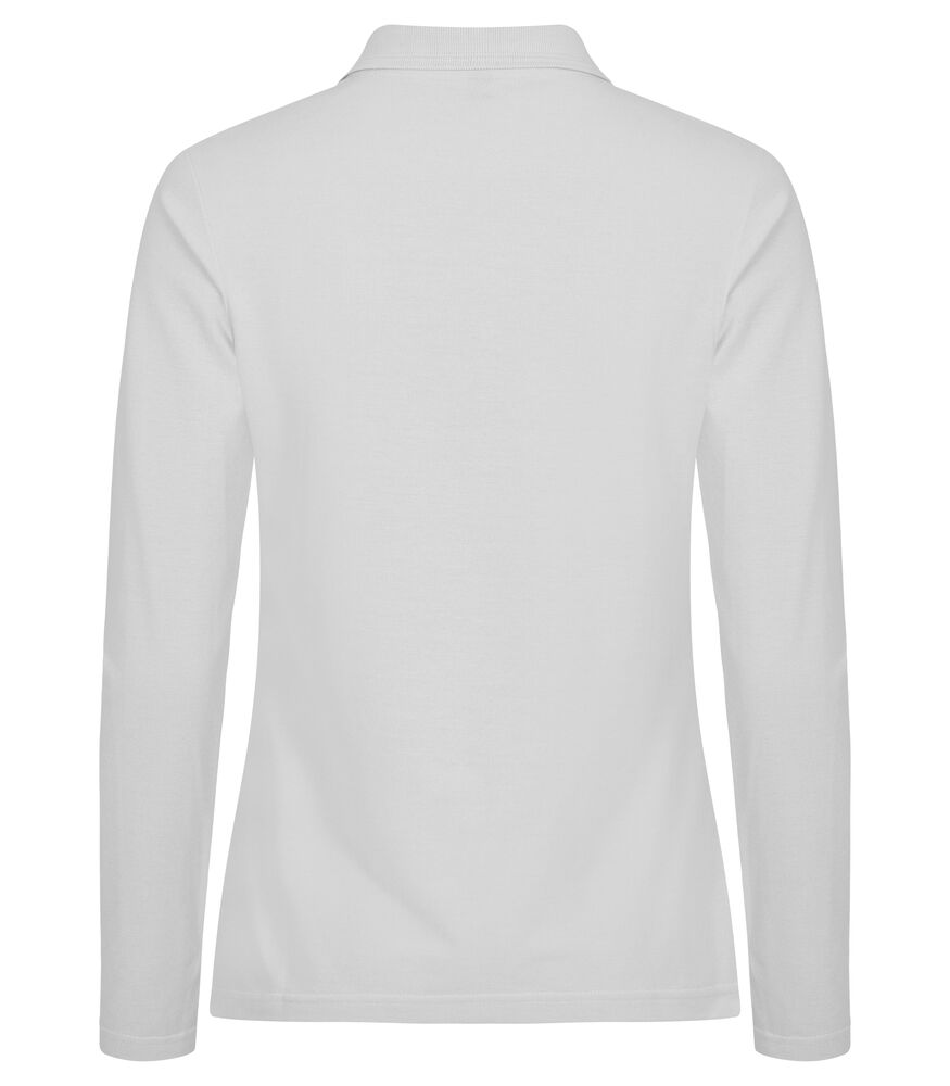 Clique Manhattan L/S Polo Dames wit achterkant