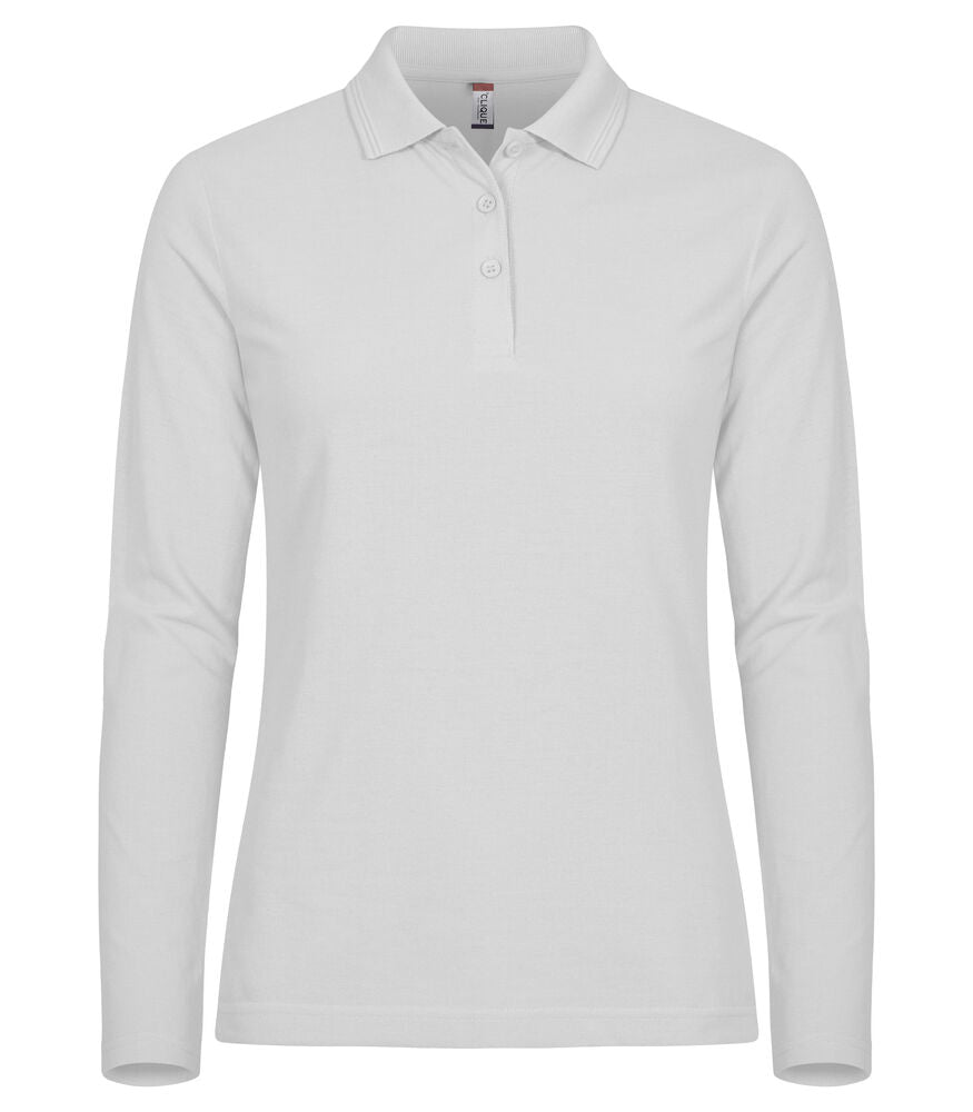 Clique Manhattan L/S Polo Dames wit