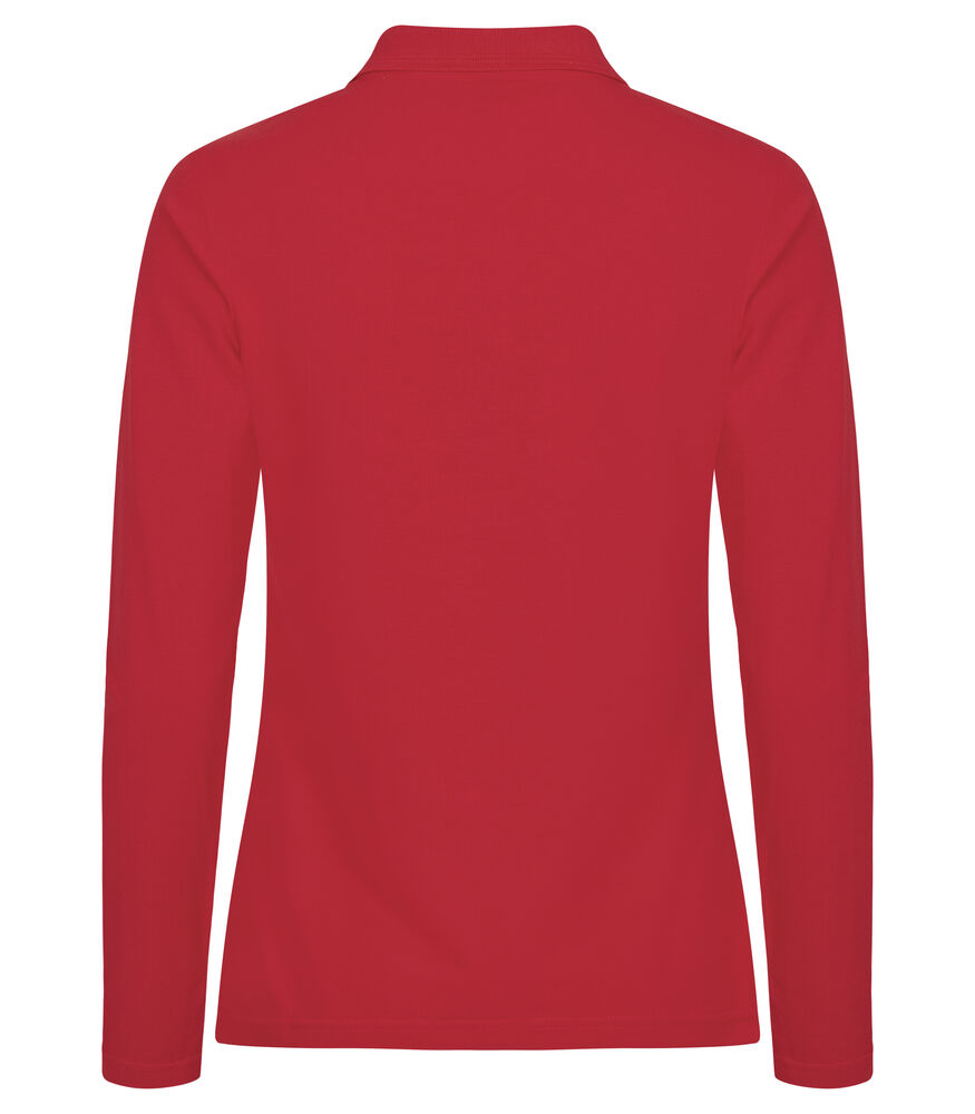 Clique Manhattan L/S Polo Dames rood achterkant