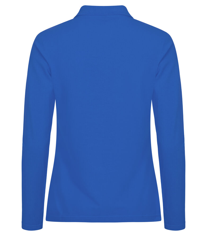 Clique Manhattan L/S Polo Dames kobalt achterkant