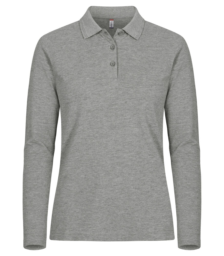 Clique Manhattan L/S Polo Dames grijsmelange