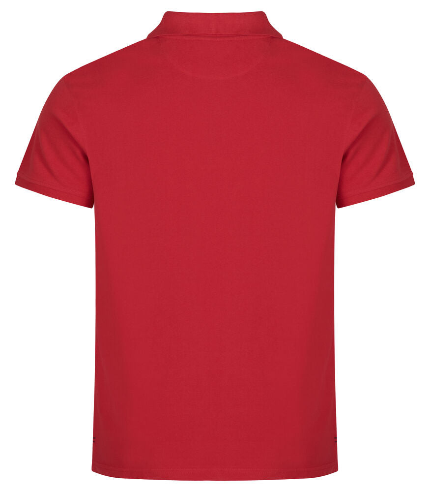 Clique Heavy Premium Polo Heren rood achterkant