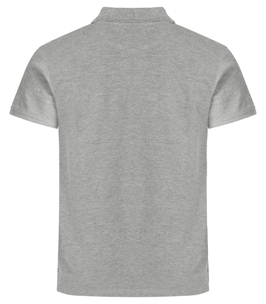 Clique Heavy Premium Polo Heren grijsmelange achterkant