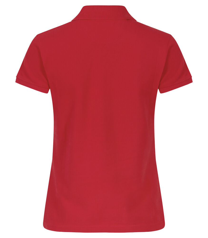 Clique Heavy Premium Polo Dames rood achterkant