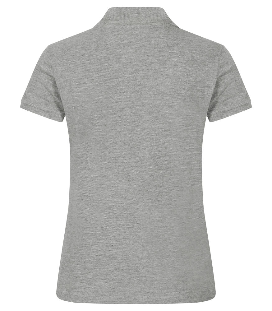 Clique Heavy Premium Polo Dames grijsmelange achterkant