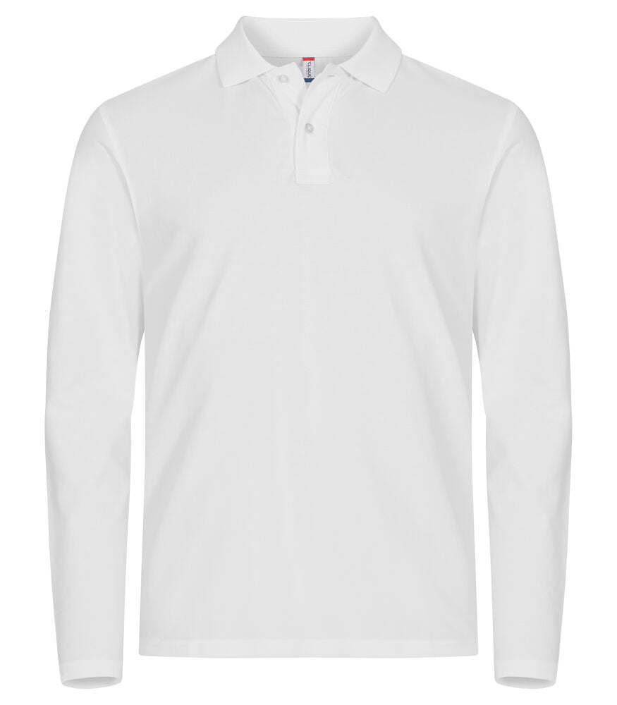 Clique Stretch Premium Polo L/S Heren wit