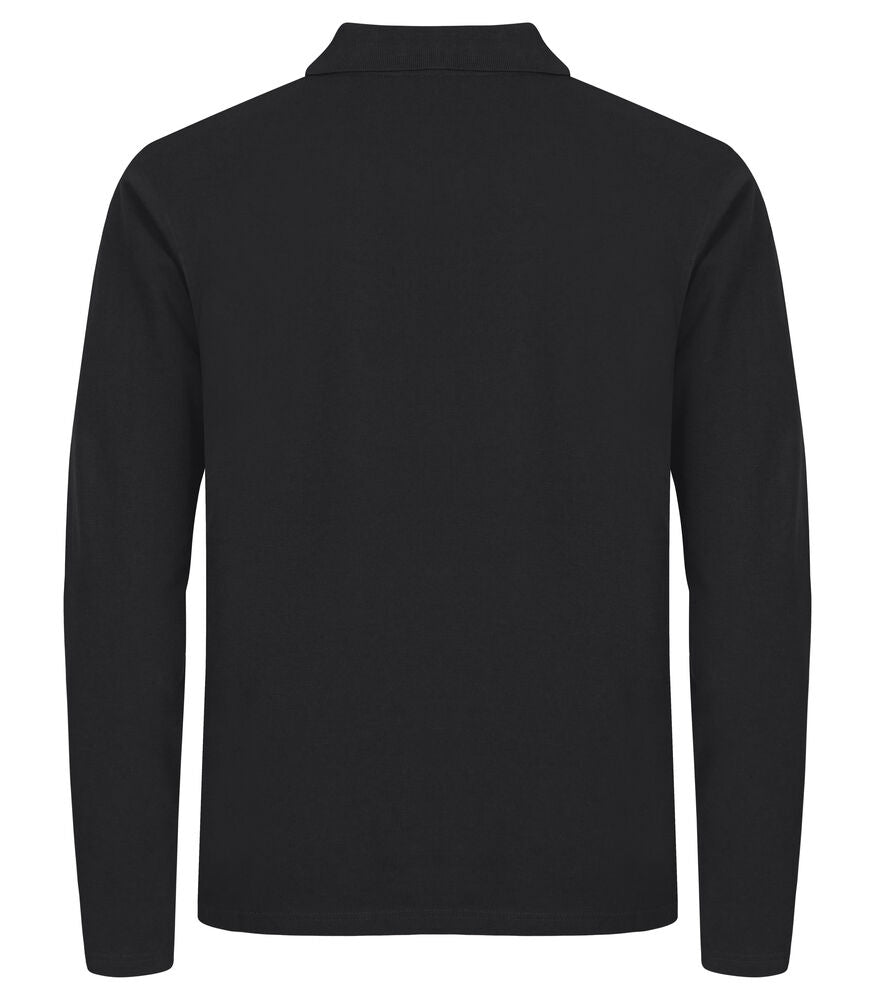 Clique Stretch Premium Polo L/S Heren zwart achterkant