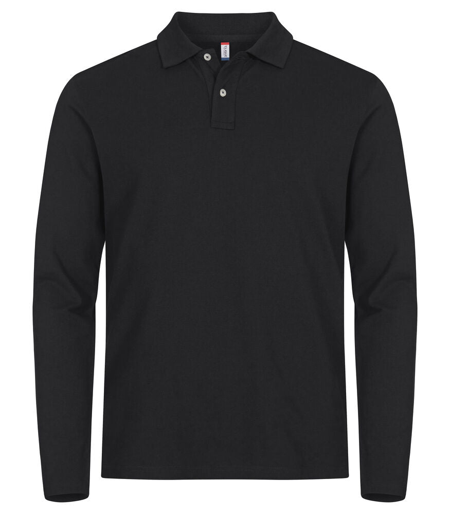 Clique Stretch Premium Polo L/S Heren zwart