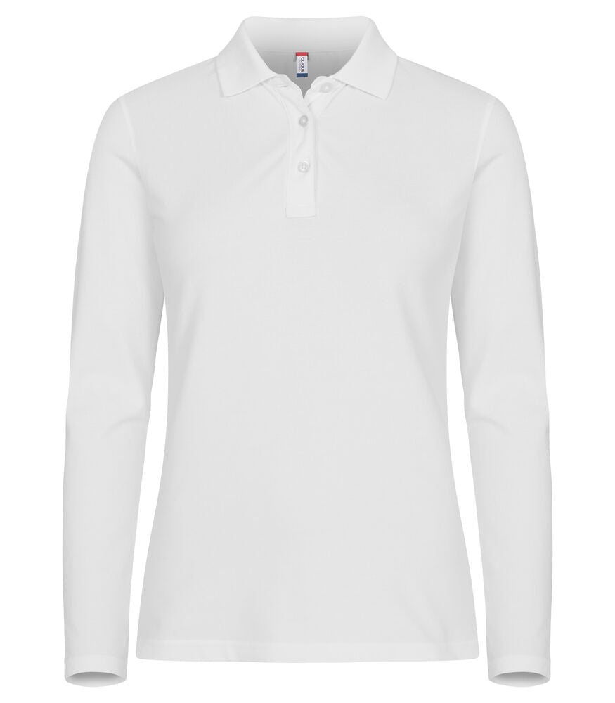 Clique Stretch Premium Polo L/S Dames wit