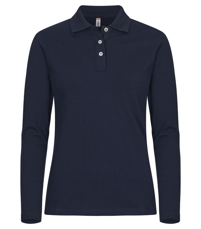Clique Stretch Premium Polo L/S Dames dark navy