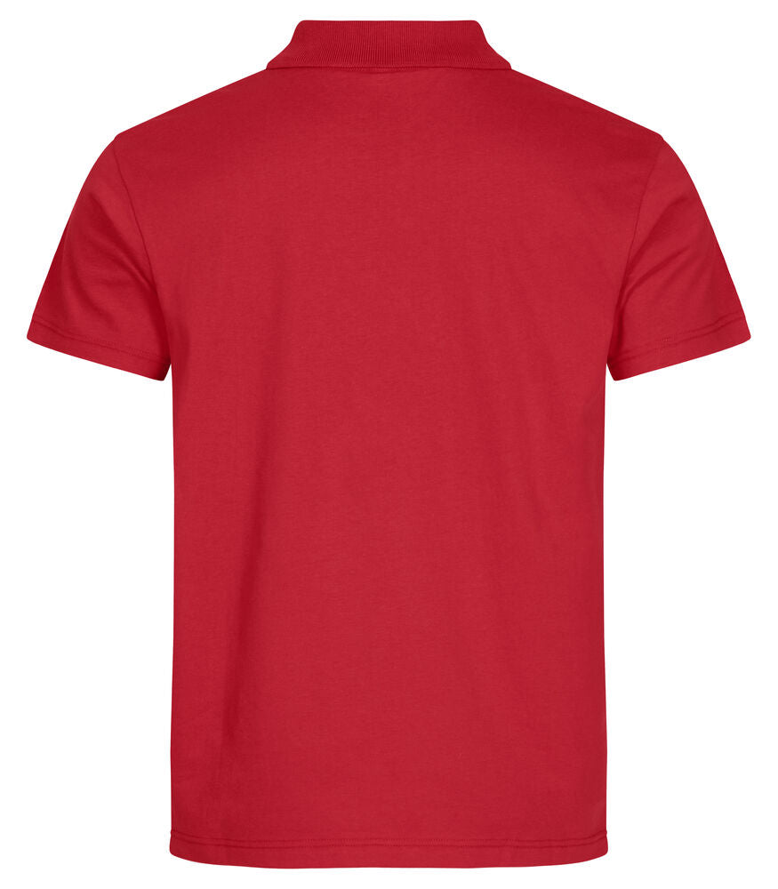 Clique Single Jersey Polo rood achterkant