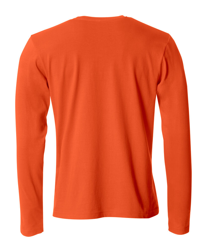 Clique Basic-T L/S Heren dieporanje achterkant