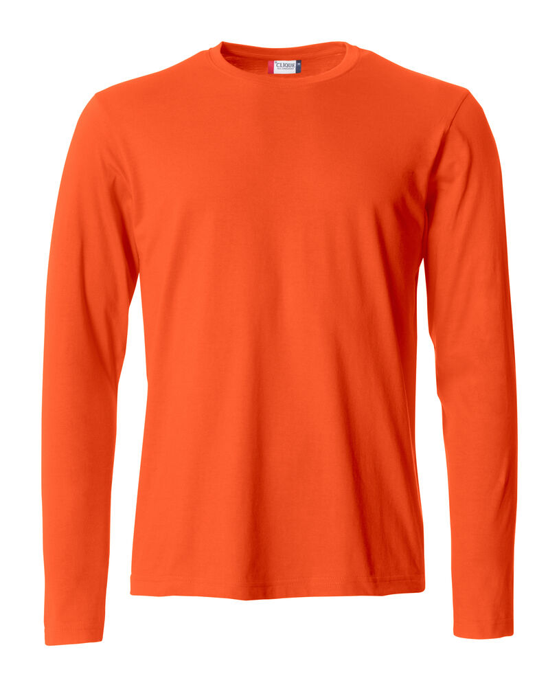 Clique Basic-T L/S Heren dieporanje