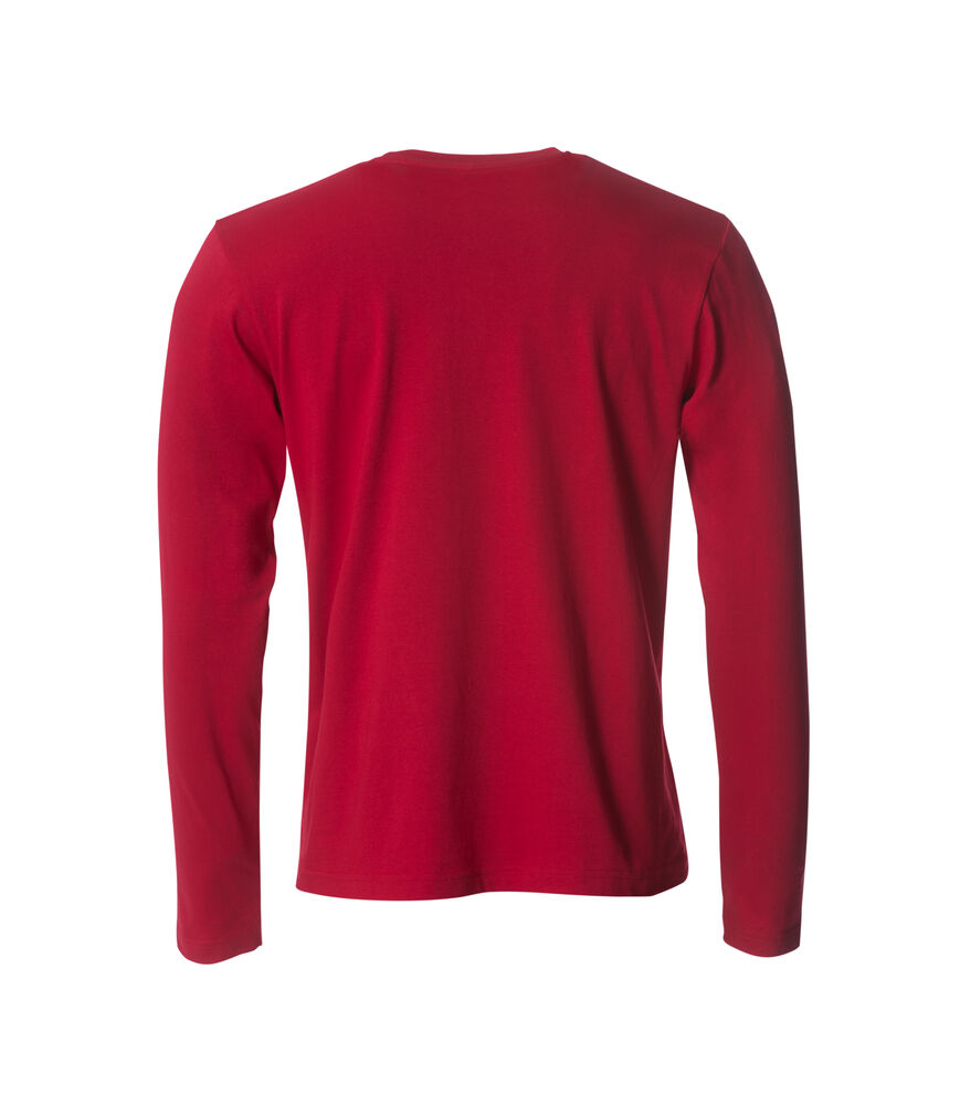 Clique Basic-T L/S Heren rood achterkant