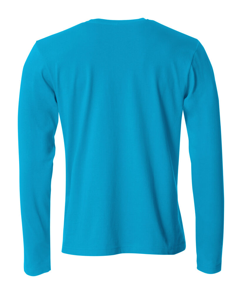 Clique Basic-T L/S Heren turquoise achterkant