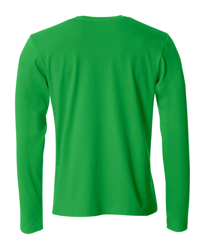 Clique Basic-T L/S Heren appelgroen achterkant