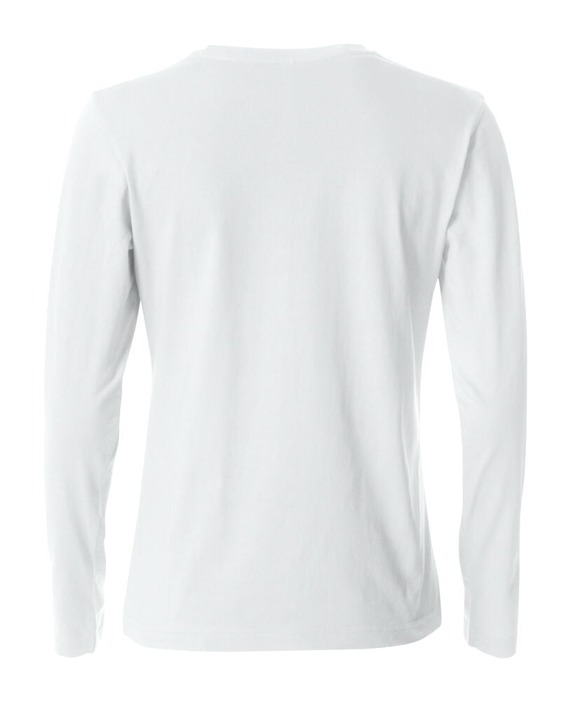 Clique Basic-T L/S Dames wit achterkant