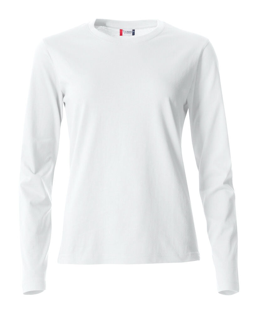 Clique Basic-T L/S Dames wit