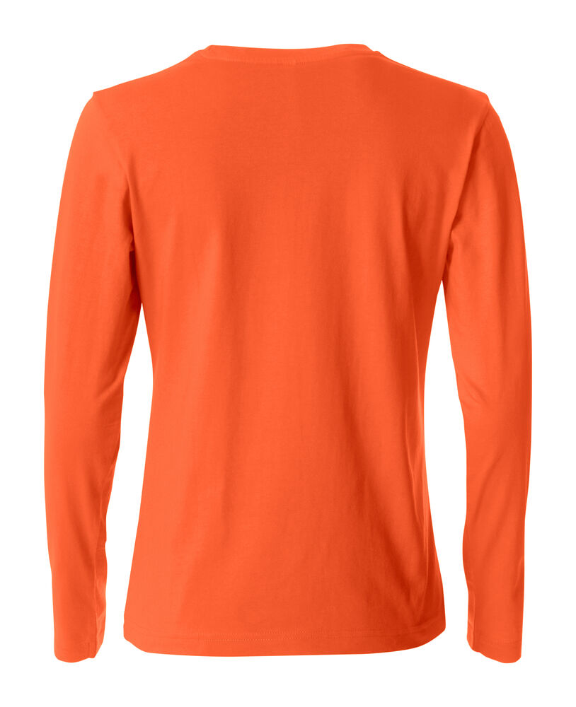 Clique Basic-T L/S Dames dieporanje achterkant