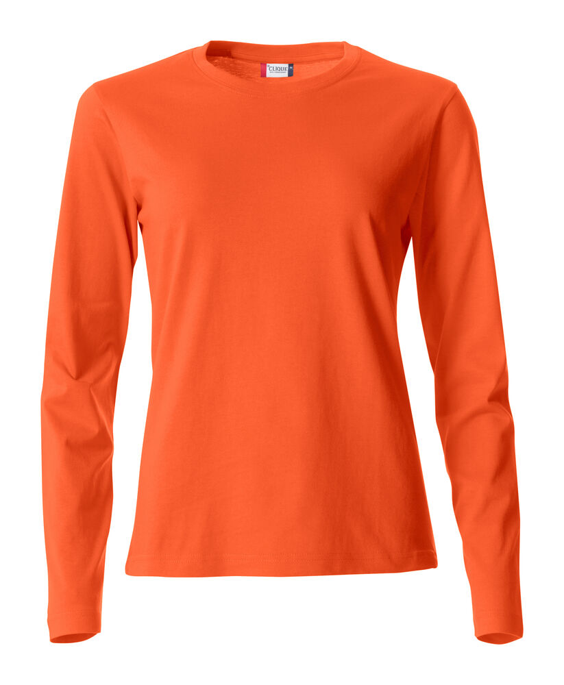 Clique Basic-T L/S Dames dieporanje