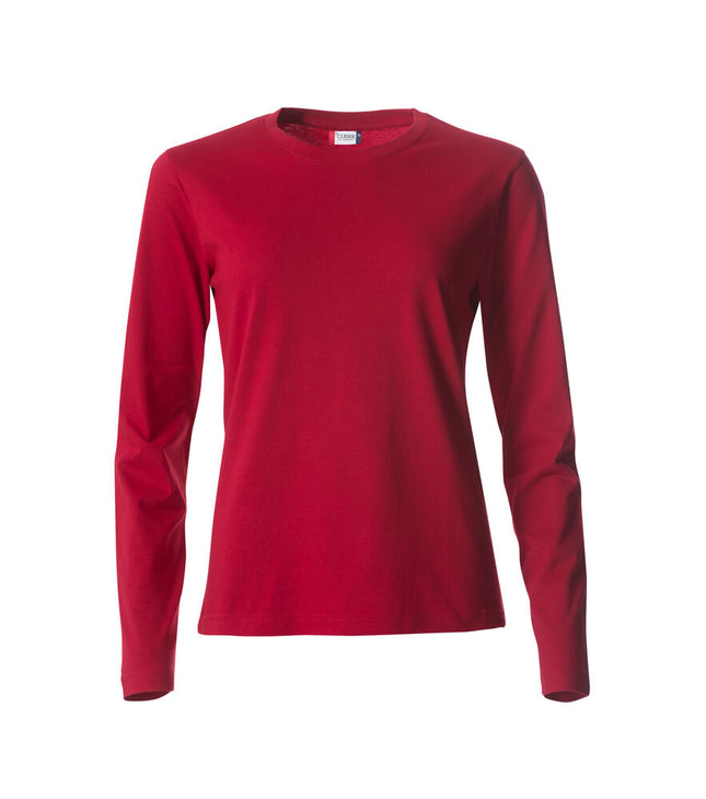 Clique Basic-T L/S Dames rood
