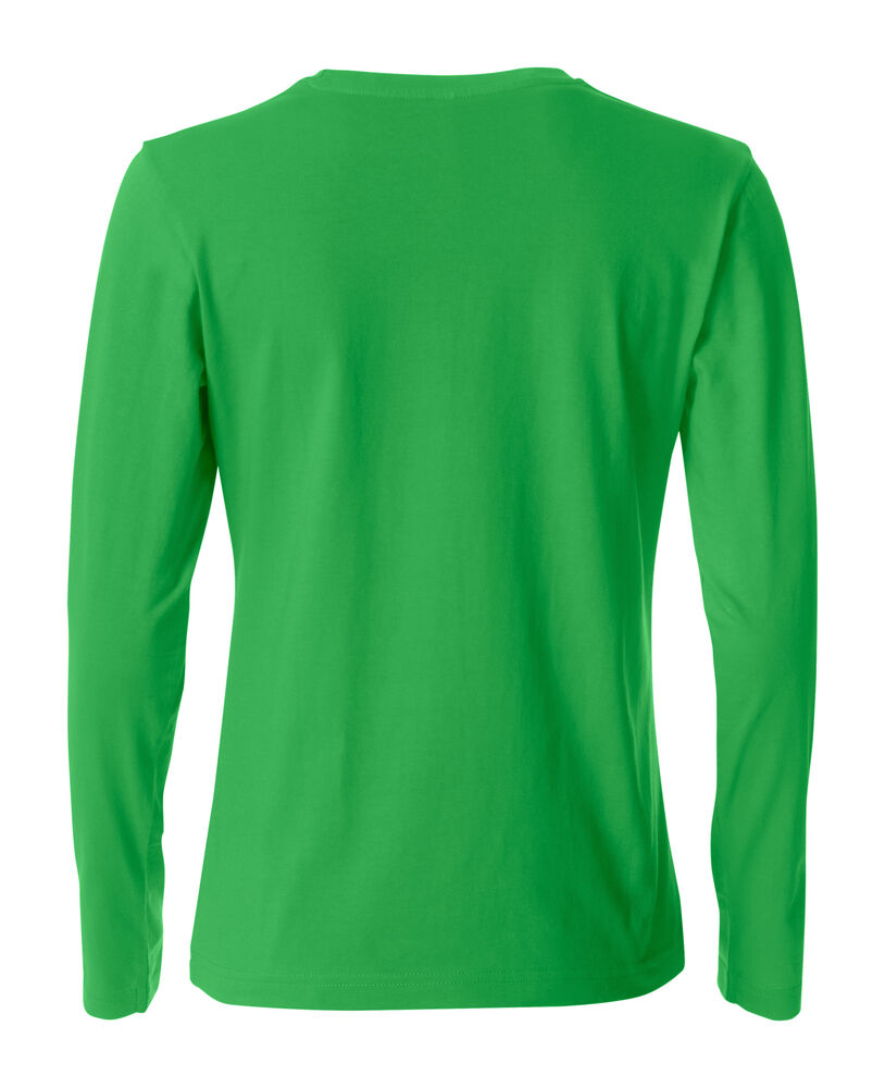 Clique Basic-T L/S Dames appelgroen achterkant