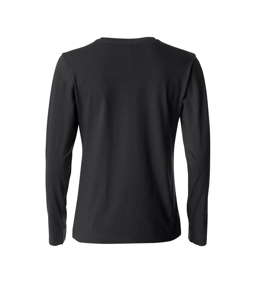 Clique Basic-T L/S Dames zwart achterkant