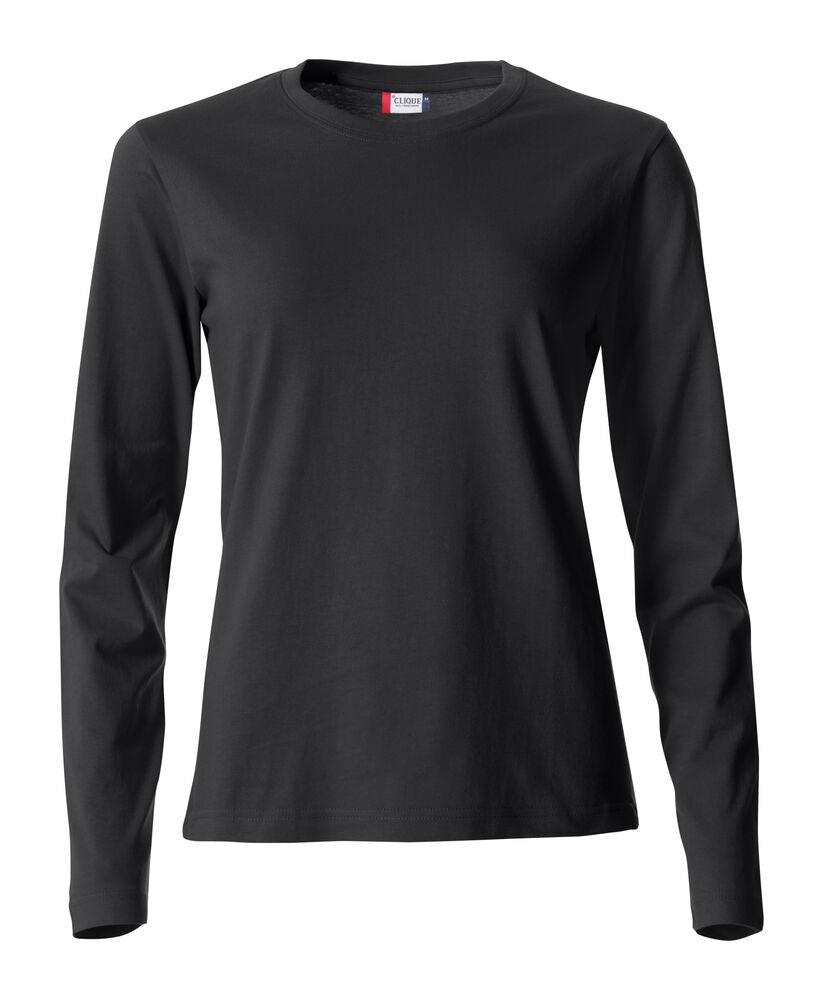 Clique Basic-T L/S Dames zwart