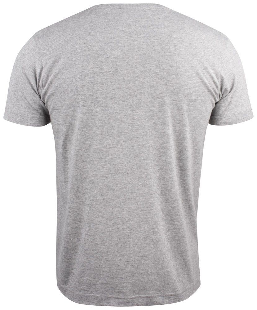 Clique Basic-T V-neck grijsmelange achterkant